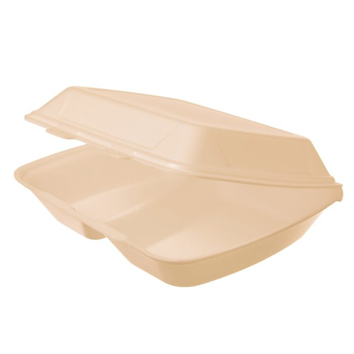 Isolierte Menüboxen in Beige aus XPS - 245 x 210 x 72mm - ca. 1450ml - zweigeteilt