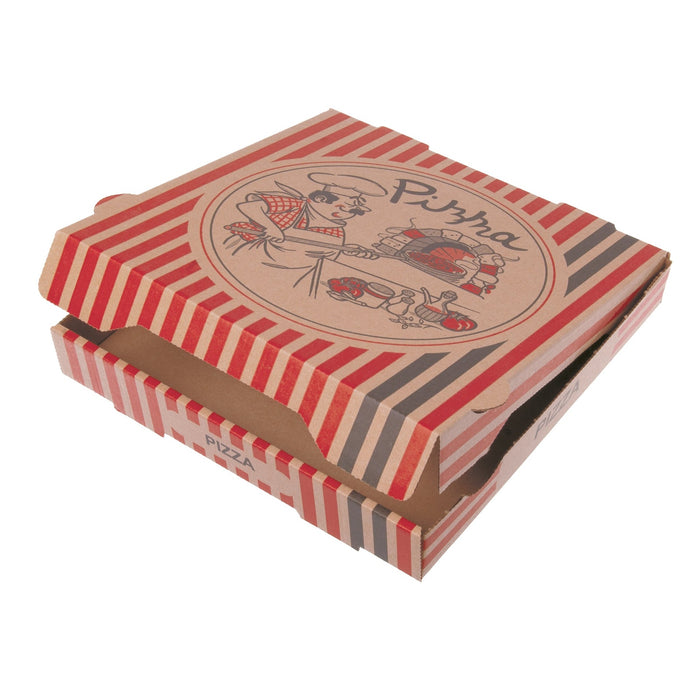 Pizzabox - 33x33x4cm, Braun, NYC-Design, Kraftpapier